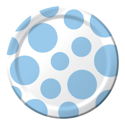 Pastel Blue Dots 6.75" Plates (No labels)
