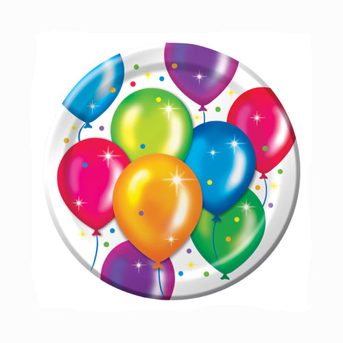 Birthday Balloons 6.75" Plates- No labels