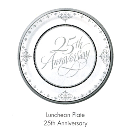 Stafford Silver High Count 25th 6.75 inch Plates