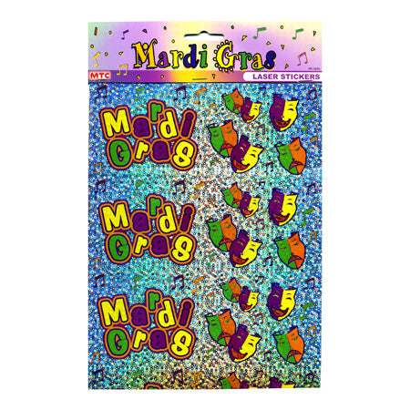 Mardi Gras Laser Stickers