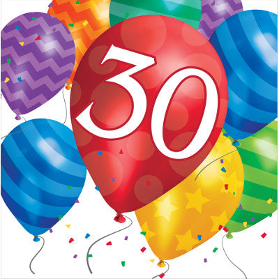 Balloon Blast 30th Luncheon Napkins-B721,B722