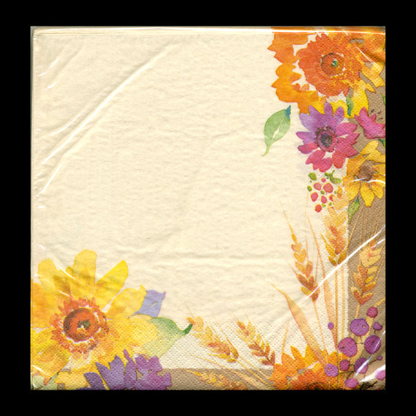 Kraft Floral Dinner Napkins-B625