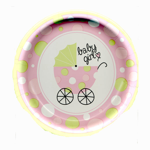 Baby Carriage Girl 8.75 inch Plates - No Labels