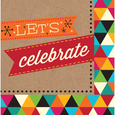 Birthday Kraft "Let's Celebrate" Luncheon Napkins-