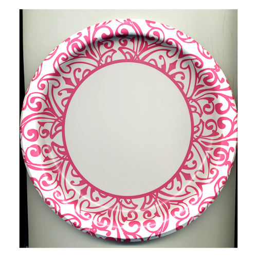 Magenta Paisley 6.75 inch Plates- No Labels