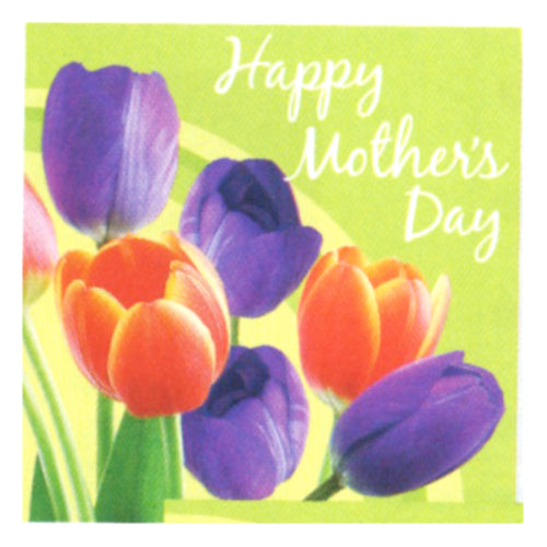 Blooming Tulips "Happy Mother's Day" Luncheon Napkins