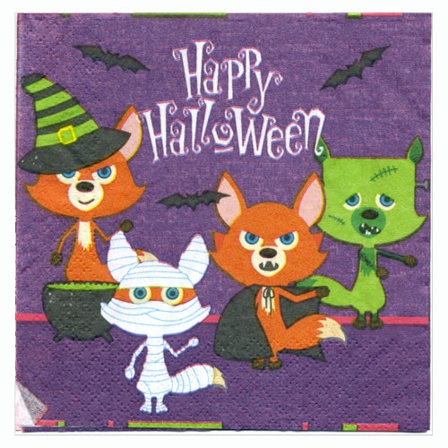 Frightful Foxes Beverage Napkins <span style="color:#e32619;">(24 packages per case)</span>