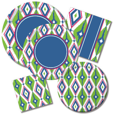 Diamond Ikat Plastic Table Cover <span style="color:#e32619;">(24 packages per case)</span>