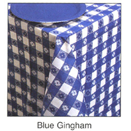 Blue Gingham Round Tablecover-DS