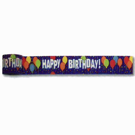 Happy Birthday Printed Blue Crepe Streamer