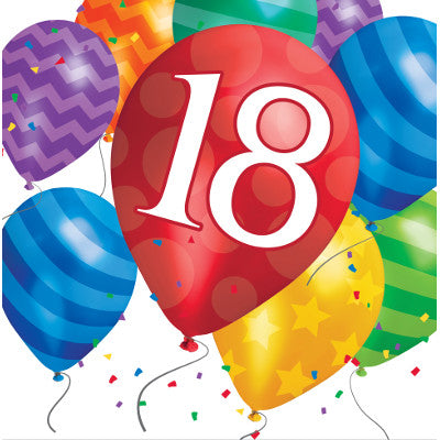 Balloon Blast 18th Luncheon Napkins-B723