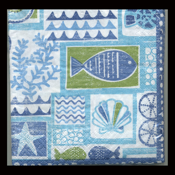 Blue Sea Beverage Napkins-B623