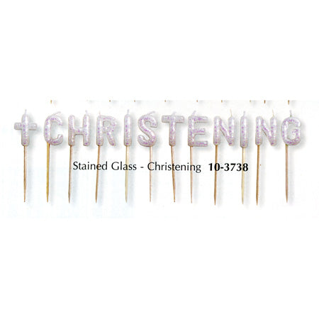Stained Glass Christening Candle Picks