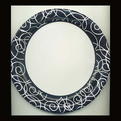 Black Scroll 8.75" plates - No labels