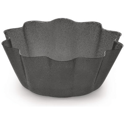 Black Glitz 8" Plastic Fluted Bowl