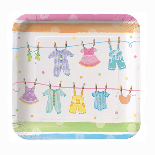 Baby Clothesline 10" Square Plates