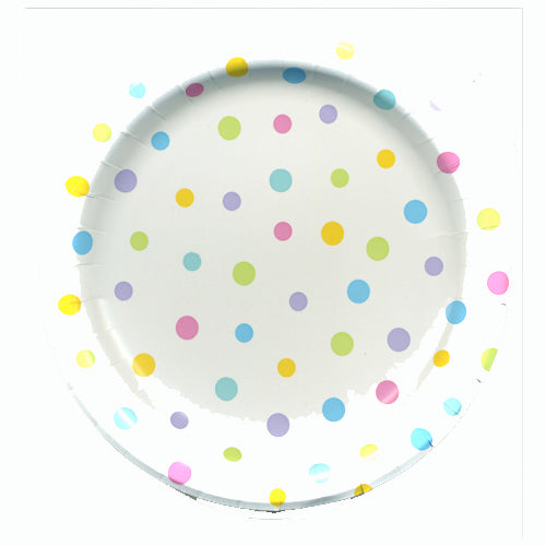 Multi Pastel Dots 6.75" Plates- No Labels