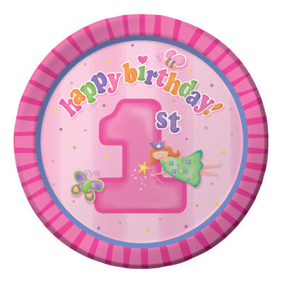 Fun at One Girl 8.75" Plates- No Labels