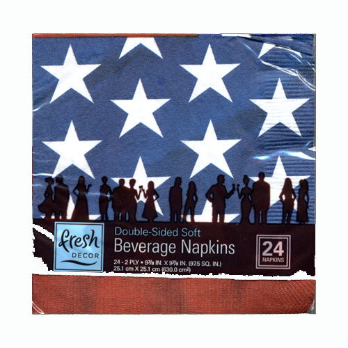 Patriotic Linens Beverage Napkins