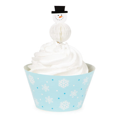 Snowflake Cupcake Wrappers with Picks