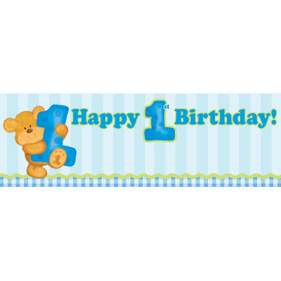 Bear's First Birthday Boy Giant Banner