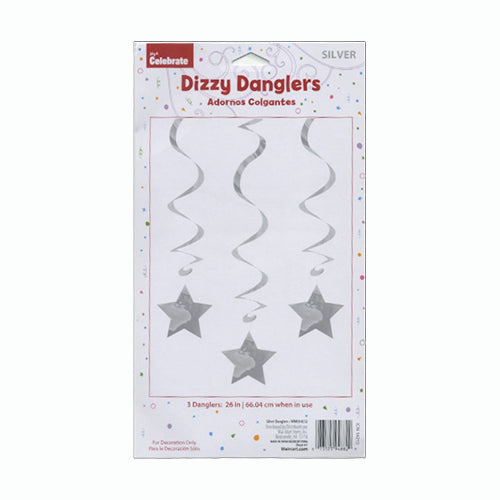 Dizzy Danglers Silver Star <span style="color:#e32619;">(24 packages per case)</span>