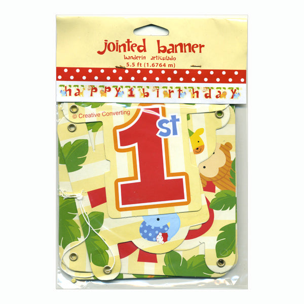 Zoo Pals 1st Birthday Banner-B207