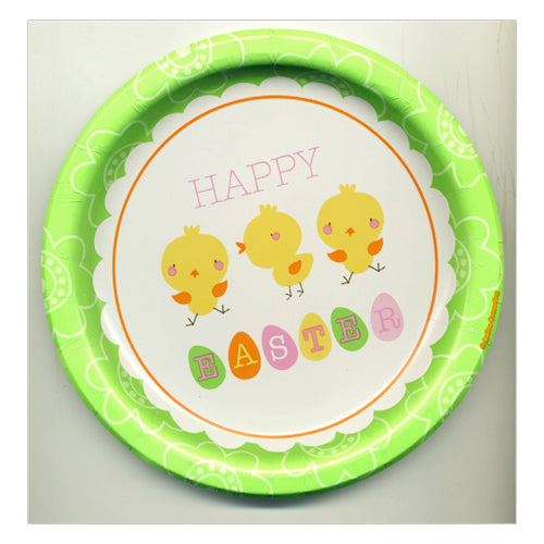 Happy Easter Chicks 6.75" Plates - No Labels