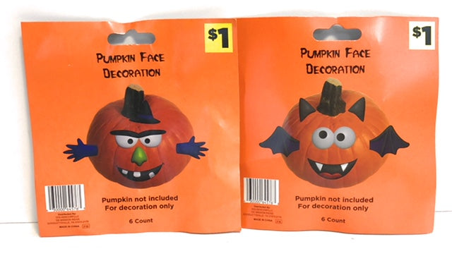 Pumpkin Face Decoration - 24pk