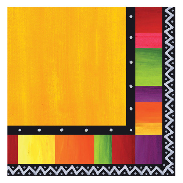 Fiesta Stripes High Count Beverage Napkins-B622 <span style="color:#e32619;">(24 packages per case)</span>