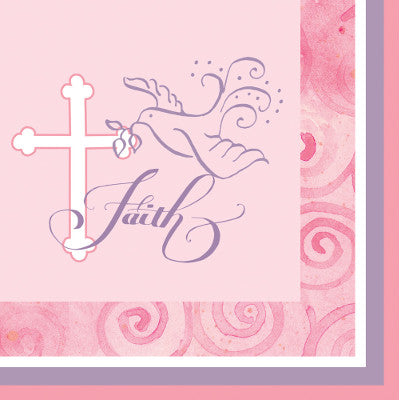 Faithful Dove Pink Luncheon Napkins-B722