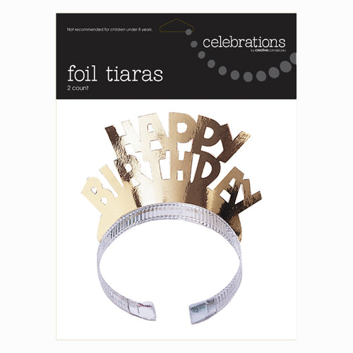 Happy Birthday Gold Paper Tiara
