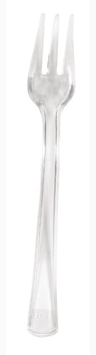 Clear Mini Plastic Fork 4.125"-DS <span style="color:#e32619;">(24 packages per case)</span>