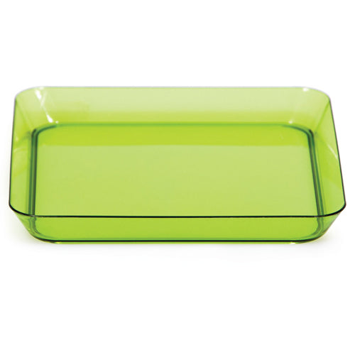 Green 5" Plastic Square Plate-DS