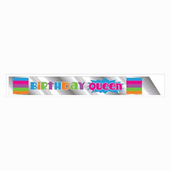 Birthday Queen Foil Sash