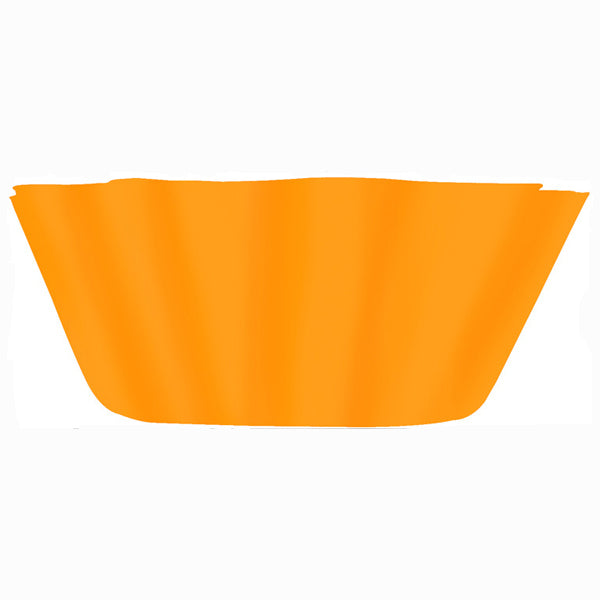 Orange 8" Scalloped Plastic Bowl