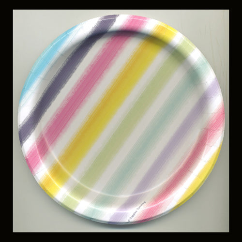 Pastel Stripes 6.75" Plates- No Labels