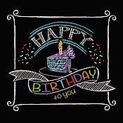 Chalk Birthday Beverage Napkins-B619