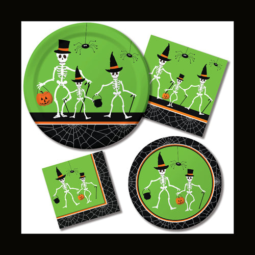 Dancing Skeletons Green 6.75" Plates