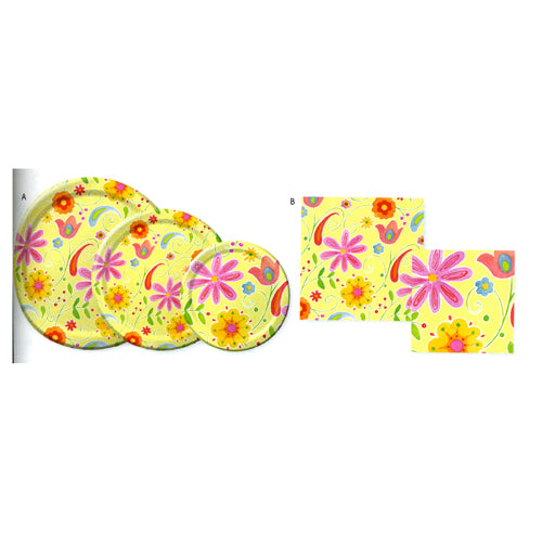 Lemon Floral Beverage Napkins