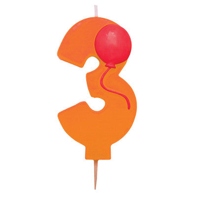 Numerical #3 with Balloon Pick Candle