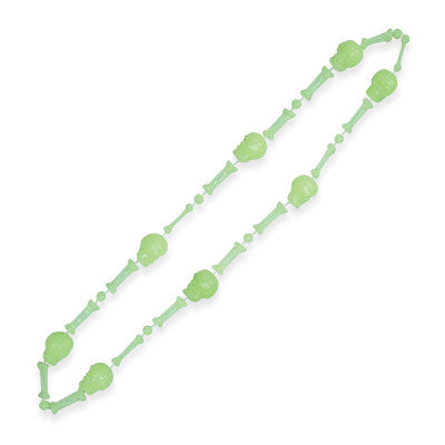 Glow in the Dark Skull Beads 36"