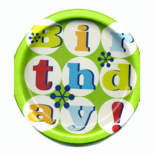 Birthday Bingo 8.75" Plates- No Labels