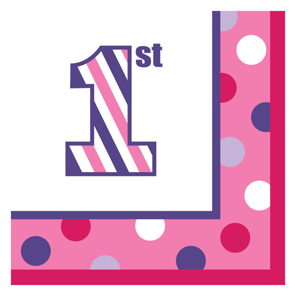 Sweet Stripes Girl Luncheon Napkins-B620