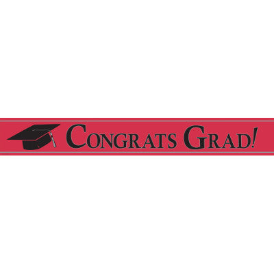 Congrats Grad Red Foil Banner