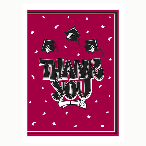 Congrats Grad Thank You's Burgundy
