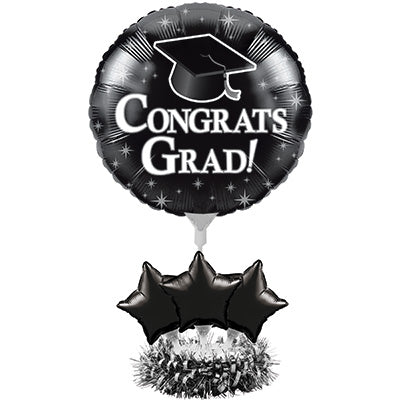 Graduation Air Filled Black Balloon Kit Centerpiece