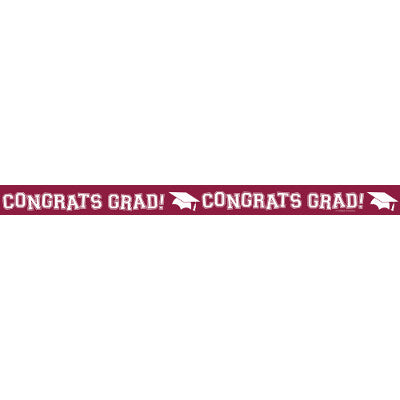 Congrats Grad! Burgundy Crepe Streamer