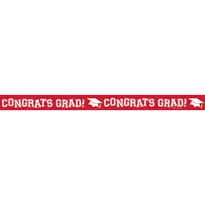 Congrats Grad Classic Red Crepe Streamer