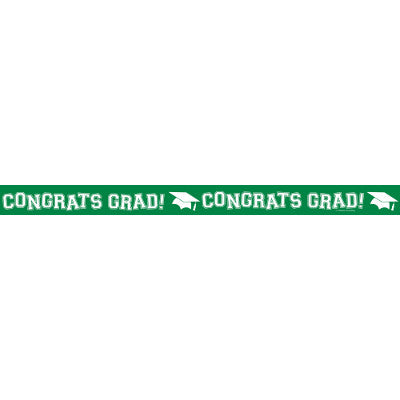 Congrats Grad Emerald Green Crepe Streamer